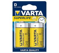 2x Varta Superlife Pile Formato D Torcia Zinco Carbone 1.5V Torcione