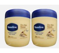 2x Vaseline Intensivo Cura Corpo Crema pelle Secca Riparazione Con Puro D'Avena