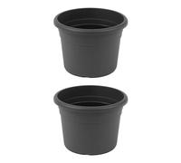 2x Vaso per Piante Plastica Rotondo Ø 60 CM Antracite Vaso da Fiori Fioriera