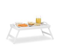 relaxdays 2 x vassoio letto pieghevole bianco