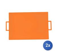 2x Vassoi In Melamina Arancio Rettangolari Con Manico 43x29 1 Home
