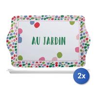 2x Vassoi Melamina Garden Cm46,5x29,5 H&H