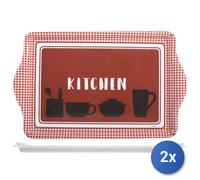2x Vassoi Melamina Kitchen Red Cm46,5x29,5 H&H