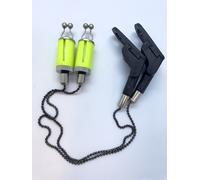 2x Verde Fluo Avvisatori di Abboccata, Indicatore Allarme di Morso con Catena