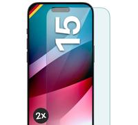 2x vero vetro per Apple iPhone 15 pellicola protettiva HD vetro temperato pro...