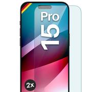 2x vero vetro per Apple iPhone 15 Pro pellicola protettiva HD cellulare prote...