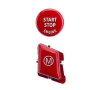 2X Volante Auto M Alfabeto Modalità Avviamento Arresto Pulsante Motore Sostituzione Per BMW Serie 3 E90 E92 E93 Per M1 Per M2 Per M3 Per M4 Per M5 2007-2013 Interni Accessori(Rosso)