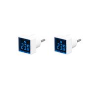 2X Voltmetro Digitale Quadrato AC220V Tester di Tensione Quadrato con Display A LED e Spia Luminosa Spina UE Blu