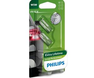 2x W5W Indicatori Bulbi PHILIPS LongLife EcoVision 12961LLECOB2 W2,1x9,5d