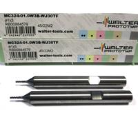 2X WALTER VHM Fresatore A Canna Ø1 X 3 MC324-01.0W3B-WJ30TF Ø6 HB Z3 Nuovo D5793
