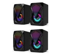2X X2 Altoparlanti per computer con subwoofer per PC Desktop Illuminazione LED Hom