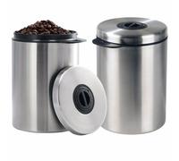 2x Xavax Scatola Caffè Acciaio Inox 1kg Chicchi di Ermetico Scorta Contenitore