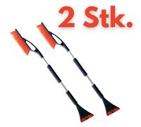 2x XL Raschia-Ghiaccio Con Scopino Neve Telescopio Gambo 90-117cm, Raschietto