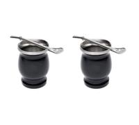 2X Yerba Mate Gourd Set Tazza da Tè Mate in Acciaio Inossidabile A Doppia P2113