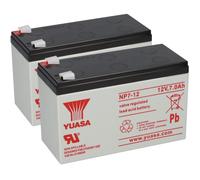 2X Yuasa Batteria Piombo NP7-12 Pb 12V 7Ah VdS, Faston 4,8Mm USV APC RBC