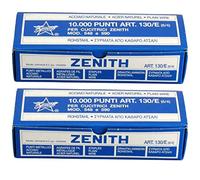 2x Zenith Punti Metallici Acciaio Naturale Art. 130/E (6/4) 2 Scatoline Da 10.000 Punti