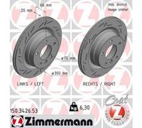 2x ZIMMERMANN 150.3426.53 Black Z Disco freno Posteriore per BMW 3 Touring (E91)