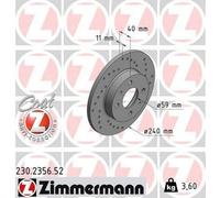2x ZIMMERMANN 230.2356.52 Sport Coat Z Disco freno per FIAT PANDA (169) 240mm