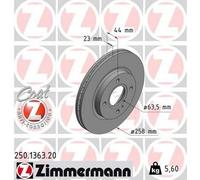 2x ZIMMERMANN 250.1363.20 Coat Z Disco freno Anteriore 258mm