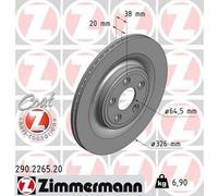 2x ZIMMERMANN 290.2265.20 Coat Z Disco freno Posteriore per JAGUAR S-Type (X200)