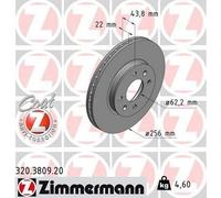 2x ZIMMERMANN 320.3809.20 Coat Z Disco freno Anteriore per HYUNDAI i20 Coupe
