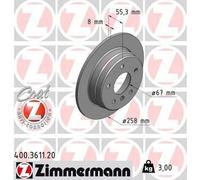 2 Zimmermann Dischi Freno 258Mm Dietro Per Mercedes Classe A W168 Vaneo 414