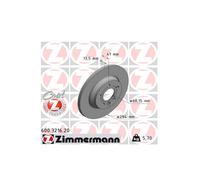 2X Zimmermann 600.3216.20 Dischi Freno Ø 294 Mm Per FORD SEAT VOLKSWAGEN Nuovo