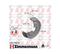 2x Zimmermann Bremstrommel COAT Z Per Asse Posteriore Opel 430.1780.20