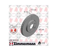 2X ZIMMERMANN Dischi Del Freno COAT Z Anteriore 304Mm