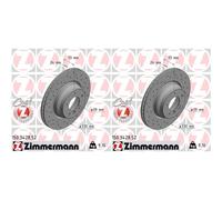 ZIMMERMANN 2x Disco Freni Anteriore Ø330 MM Ventilazione Interna Forati per Bwm