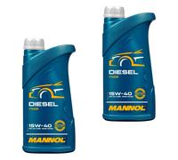 2X1 Litro MANNOL 15W-40 DIESEL Olio Motore API CH-4/SN ACEA A3/B4 VW MB MAN