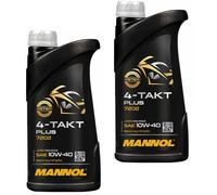 2X1 Litro MANNOL 4-Takt Plus 10W-40 Olio Motore Motorradöl Bike Oil JASO MA/MA2
