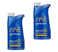 2X1 Litro MANNOL Defender 10W-40 Olio Motore API SN ACEA A3/B4 MB 229.3 229.1