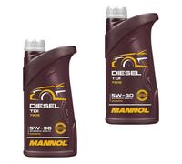 2x1 Litro mannol Diesel Tdi 5W-30 olio motore Api Sn / CH-4 Acea C2 C3 GM dexos2