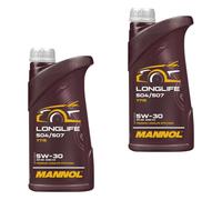 2x1 Litro mannol Longlife 504/507 5W-30 olio motore Api Sn Acea C3 7715