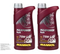 2x1 Litro MANNOL Olio Cambio Maxpower 4x4 75W-140 API GL-5 LS