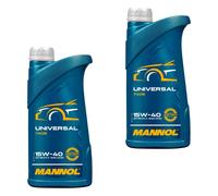2x1 Litro MANNOL Universale 15W-40 Olio Motore API SN/CH-4 ACEA A3/B4