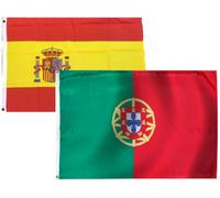 2x3 2'x3' All'Ingrosso Combo Spagna Spagnolo & Portogallo Portoghese 2 Bandiere