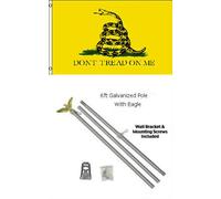 2x3 2'x3'Gadsden Giallo Serpente Non Pieghevole Bandiera Galvanizzato Asta Kit