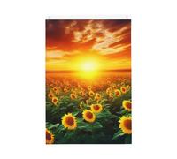 2x3 Bandiera verticale a doppia faccia bandiera festiva Banner con occhielli Nessuna dissolvenza Bandiera da giardino Dreamlike Tramonto di un campo di girasole Yard Flag Photo Sfondo per interni ed