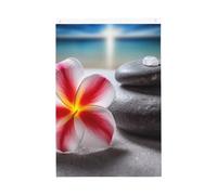 2x3 Bandiera verticale a doppia faccia bandiera festiva Banner con occhielli No Fade Bandiera da giardino Fiore tropicale e Zen Stone Yard Flag Photo Sfondo per interni ed esterni decorazione