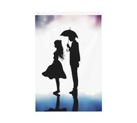 2x3 Bandiera verticale a doppia faccia bandiera festiva Banner con occhielli No Fade Garden Flag Anime Lovers Silhouette Yard Flag Photo Sfondo per interni ed esterni decorazione