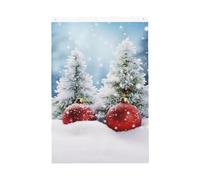 2x3 Bandiera verticale a doppia faccia bandiera festiva Banner con occhielli No Fade Garden Flag Christmas Tree Balls Snow Yard Flag Photo Sfondo per interni ed esterni decorazione