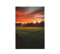 2x3 Bandiera verticale a doppia faccia bandiera festiva Banner con occhielli No Fade Garden Flag Tramonto Bellissimo campo da calcio Yard Flag Photo Sfondo per interni ed esterni decorazione