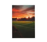 2x3 Bandiera verticale a doppia faccia bandiera festiva Banner con occhielli No Fade Garden Flag Tramonto Bellissimo campo da calcio Yard Flag Photo Sfondo per interni ed esterni decorazione