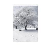 2x3 Bandiera verticale a doppia faccia bandiera festiva Banner con occhielli No Fade Garden Flag White Snow Tree Yard Flag Photo Sfondo per interni ed esterni decorazione