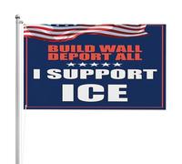 2x3 FT Supporto bandiera ICE Supporto con bandiere da giardino ICE Deport Them All Illegals per esterni Cartelli da giardino a 3 strati bifacciali Decorazione