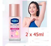 2x45ml Vaselina Glutaglow Ampolle Serum Roll-On Deodorante Ultra Luminoso 48 Ore