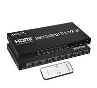 2X8 HDMI Splitter, Full HD 4K Video HDMI Switcher 2x8 Split 2 in 8 out Dual Screen per PS3 Xbox PC a HDTV Monitor Proiettore con alimentazione