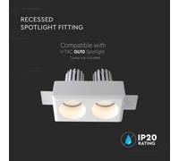 2xGU10 Fitting Gypsum Round White 6775